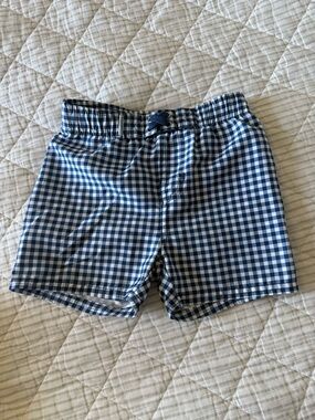 Ruggedbutts Blue and White Gingham Swim Shorts 3T with liner